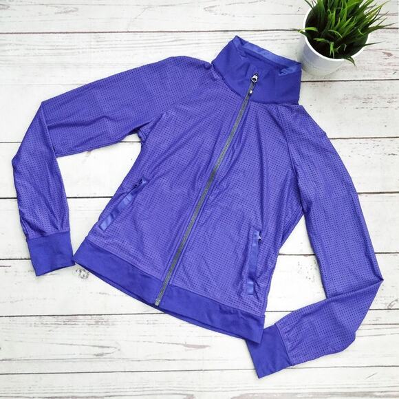 LULULEMON Sweaty Or Not Purple Long Sleeve Mesh Jacket 4 - Picture 1 of 7